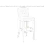 High stool made of quilted fabric Buxted