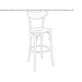 Wooden stool with backrest and footrest Brianka
