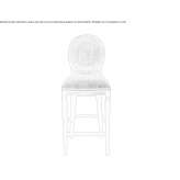 A high, medallion-shaped fabric stool Aris