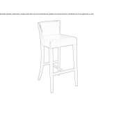 High stool upholstered with fabric Condino