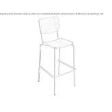 High stool made of steel and wood with backrest Ozbek