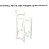 High stool made of wood and QM foam with backrest Borsbeek