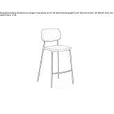 Fabric stool with integrated cushion and backrest Vracar