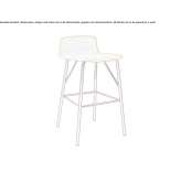 High fabric stool with footrest and metal base Rabat