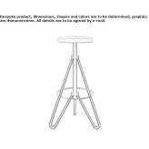 Wooden bar stool with footrest Arenoso