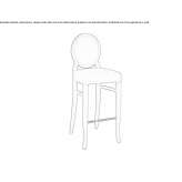 A high, medallion-shaped fabric stool Iscroni