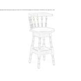 A tall wooden stool with a backrest Maurik