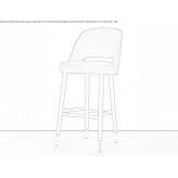 High velvet stool with footrest and beech wood frame Tosantos