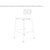 Bar stool made of steel and wood, stackable Menilles