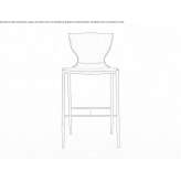 Tall stool in tanned leather with backrest Gyovren