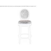 Upholstered stool made of medallion fabric Laurens