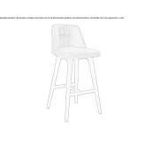 High fabric stool with footrest Avegno