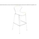 High stool made of steel and polypropylene with backrest Selongey