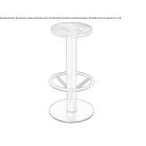 High metal stool Luesma