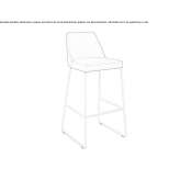 Taboret materiałowy na podstawie sanek z podnóżkiem i metalową podstawą Avegno