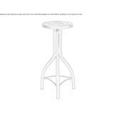 High stool made of solid wood Ixcatla