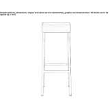 High stool made of eco-leather Nemoli