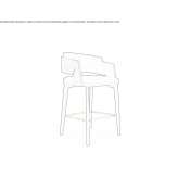 High stool upholstered in velvet Itzig