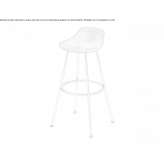 High walnut stool with footrest Linthal