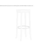 High solid wood stool with footrest Torul