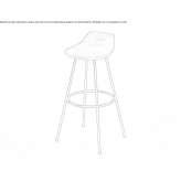 A tall oak stool with a footstool Linthal