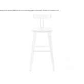 Oak bar stool with backrest Limon