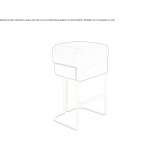 High, upholstered, leather stool with footrest Taipas