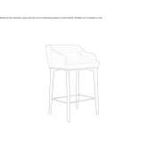 High stool upholstered in velvet Quincey