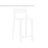 High solid wood stool with backrest Letur