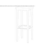 High solid wood stool with footrest Waseca