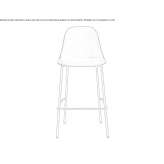 Upholstered bar stool with backrest Fortuna