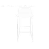 High fabric stool with sled base and backrest Milagro