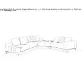 Curved fabric sofa with removable cover Heric