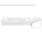 Modular corner sofa in leather and fabric with removable cover Pastena