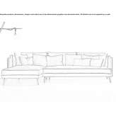 Sofa bawełniana z szezlongiem Velaine
