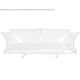 3-seater fabric sofa on a sleigh base Magden