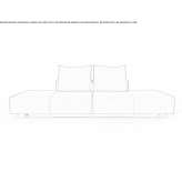 Sectional modular 4-seater fabric sofa Formosa