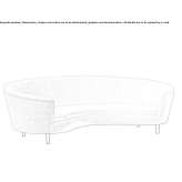 Zakrzywiona 3-osobowa sofa z tkaniny Bayshore