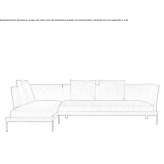 Sofa materiałowa segmentowa z szezlongiem Pehuajo
