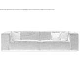 Modular 4-seater fabric sofa Pescara