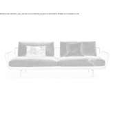 Two-seater sofa in fabric and leather Eferding