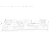 Sofa materiałowa segmentowa ze zdejmowanym pokrowcem Doboseni