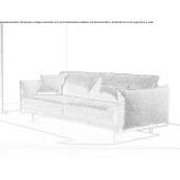 Sofa materiałowa 3-osobowa z zagłówkiem Solhan
