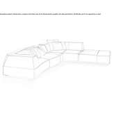 Corner sectional sofa in fabric Mecca
