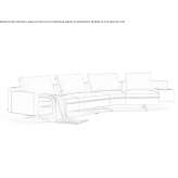 Curved 4-seater leather sofa Eferding