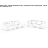 Corner sectional sofa in fabric Dinton