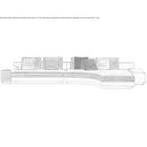Modułowa sofa segmentowa z tkaniny Morisset