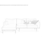 Leather sectional sofa with chaise longue Eferding