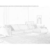 Sofa materiałowa segmentowa z szezlongiem Solhan