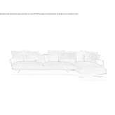Sofa materiałowa z szezlongiem Cezy